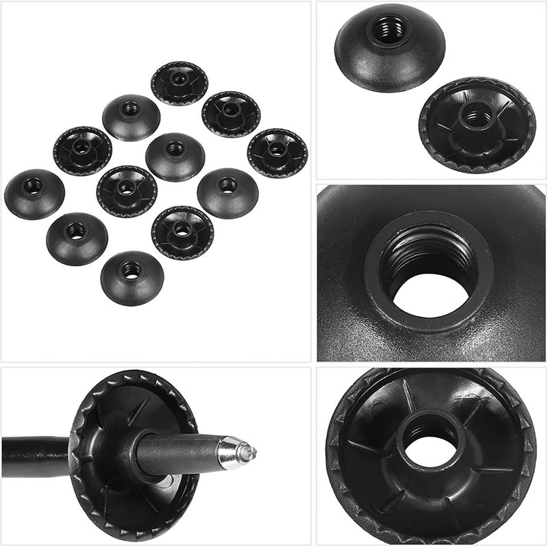 woobles 12PCS Pole Basket, Replacement Cane Tips, Pole Round Snow Ski Mud Basket Hiking Walking Stick Replacement Accessory, Black - Image 2